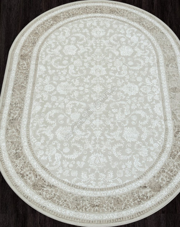 Ковер турецкий E365AE SIROCCO (PP Heatset Высокоплотный, бежевый) овальный