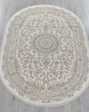 Ковер 27239A - CREAM / BLUE - Овал - коллекция MOSSO
