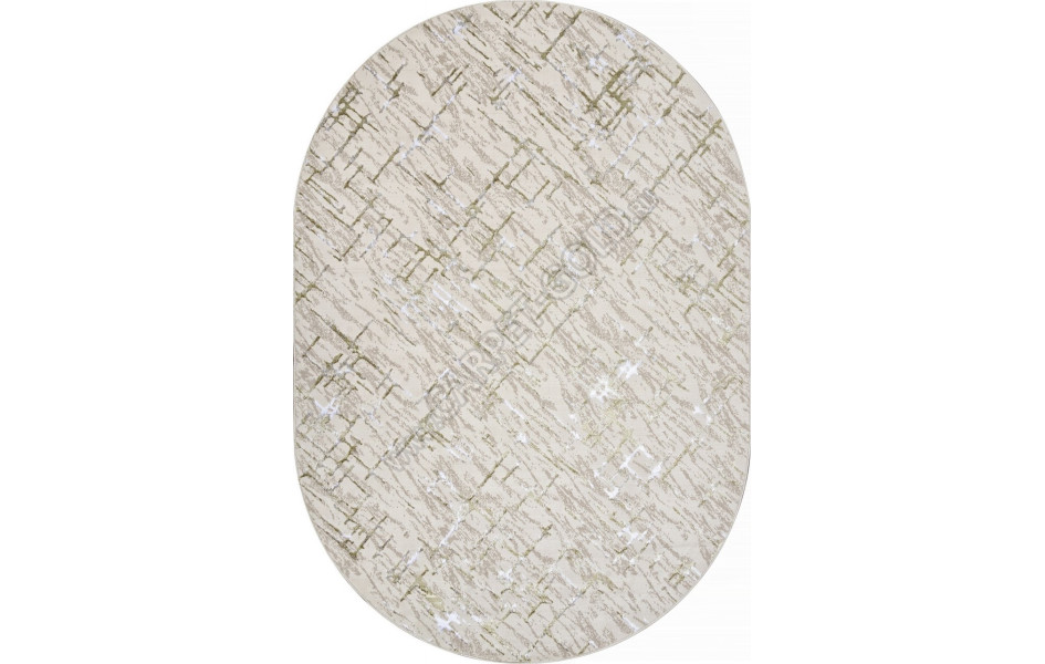 Ковер F164 - CREAM-GREEN - Овал - коллекция LIMAN