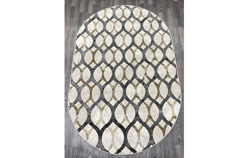 Турецкий ковер 40383B_COKME BEJ / ACIK GRI ОВАЛ