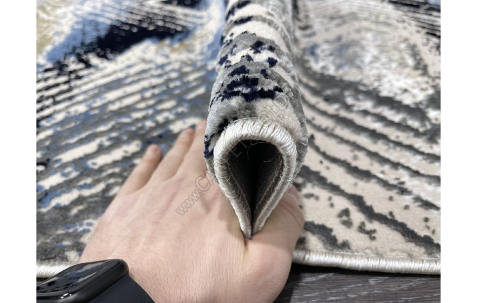 Турецкий ковер 40670A_LACIVERT / K.GRI ОВАЛ