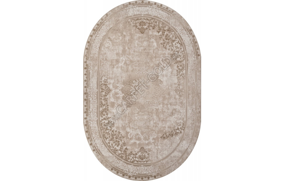 Ковер M030A - LIGHT BEIGE / CREAM - Овал - коллекция SIESTA