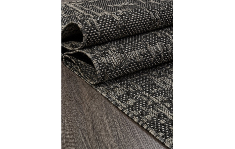 Ковер S136 - BLACK-GRAY - Прямоугольник - коллекция KAIR