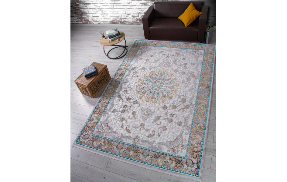 Ковер F640 - GREEN-BLUE - Прямоугольник - коллекция HALIF